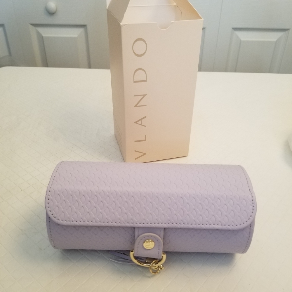 Vlanda Small Jewelry Case Box, Travel Essential Accessories Purple